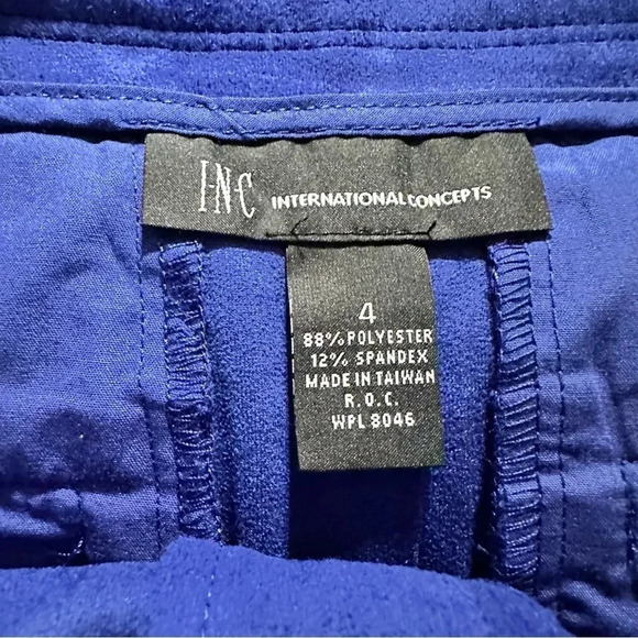 INC International Concepts women's cobalt blue snap suede like skirt size 4, nwt - Picture 4 of 4